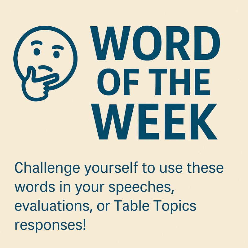 Word of the Week graphic with green text
